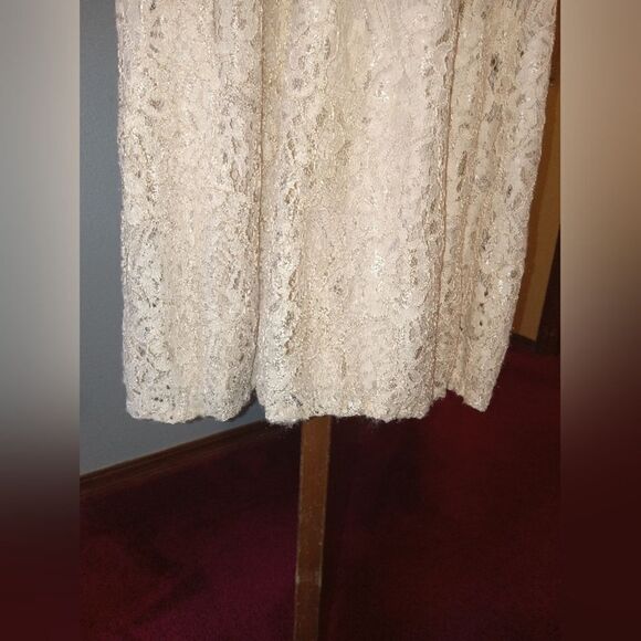 Aspeed Design Lace and Jewel / Rhinestone Champagne Formal Dress - Picture 11 of 16